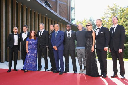 Shia LaBeouf, Dito Montiel, Jon Burton, Adam G. Simon, Nick Jones Jr., and Dawn Krantz at an event for Man Down (2015)