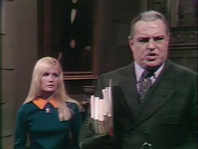 Nancy Barrett and Thayer David in Dark Shadows (1966)
