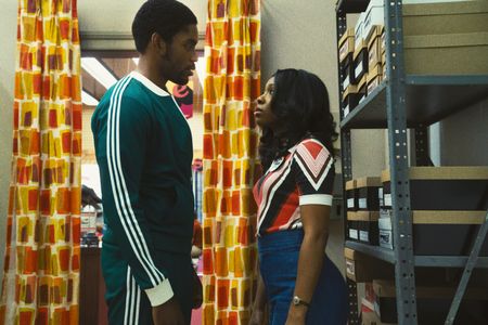 Tamera Tomakili and Quincy Isaiah in Winning Time: The Rise of the Lakers Dynasty (2022)