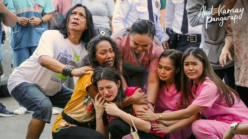 Carmina Villaroel, Wilma Doesnt, Alexandra Mendez, Eunice Lagusad, Ariel Villasanta, and Denise Barbacena in Abot-kamay 