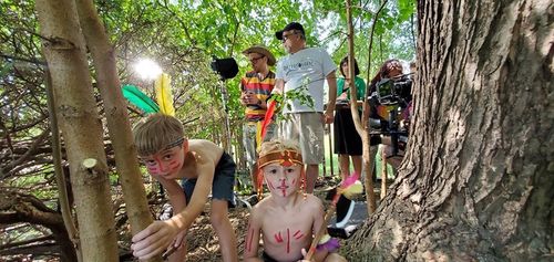 On set for the short film Calf Rope (2019)