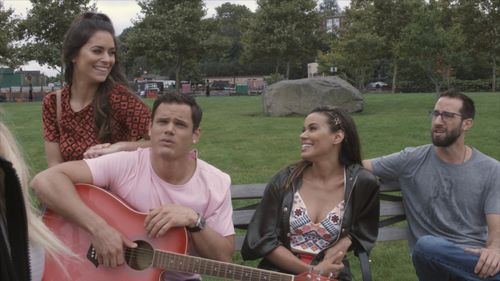 Chris Casiero, Julian Gavilanes, Kimberley Aria Peterson, and Becky Boggs in Damage Control (2019)