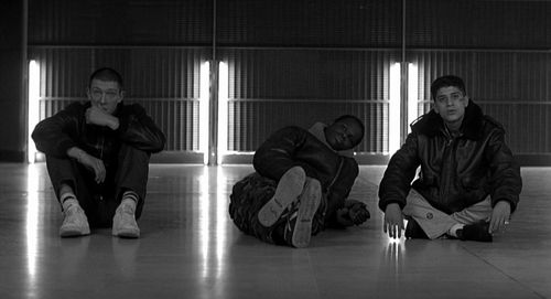 Vincent Cassel, Hubert Koundé, and Saïd Taghmaoui in La haine (1995)