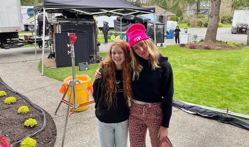 On set with director Natalie Prisco