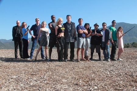 Lorenzo Lamas, Lombardo Boyar, Ralph Garman, Fred Cross, Nikki McKenzie, Segun Oduolowu, and Meghan Falcone in The Joe S