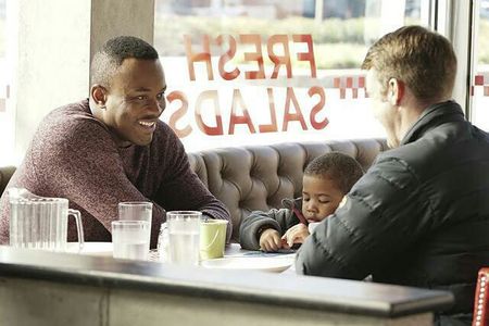 Jesse Spencer, Charles Brice, Aiden Cohen, and Austin Cohen in Chicago Fire (2012)
