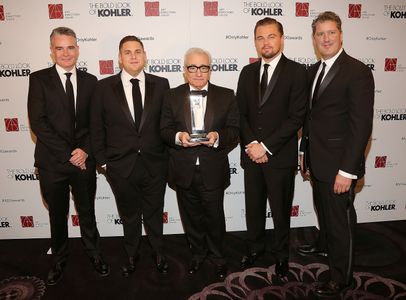 Cinematic Imagery Award Honoree Martin Scorsese with Raft Lydon, Jonah Hill, Leonardo Dicaprio and Dave Blass at the 18t