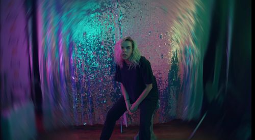 Meredith Johnston in the Warm Human music video 'I Wanna B Domesticated'