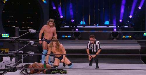 Brian Pillman Jr., Griff Garrison, and Jake St. Patrick in AEW Dark: Elevation (2021)