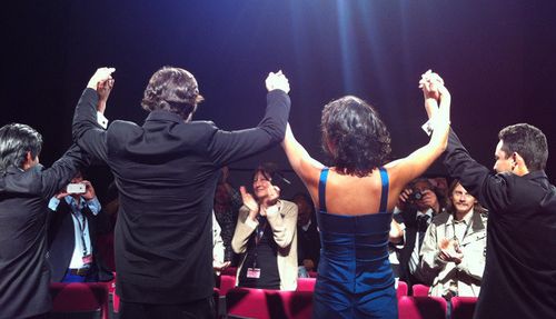 Diego Quemada-Díez, Rodolfo Domínguez, Karen Martínez, and Brandon López in The Golden Dream (2013)