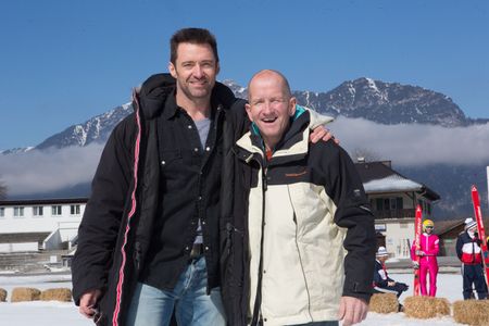 Hugh Jackman and Eddie 'The Eagle' Edwards in Eddie the Eagle (2015)