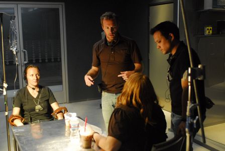 Tanner Kling and Chris Hanada on the set of Heroes-The Recruit