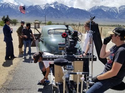 Derek Quick on the set of Kommando 1944
