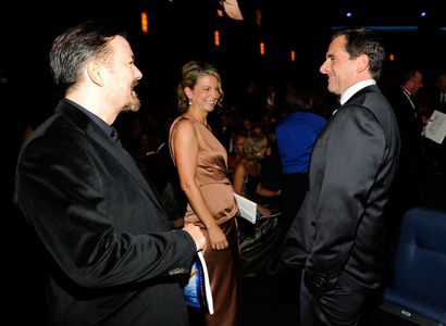 Steve Carell, Jane Fallon, and Ricky Gervais