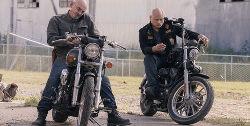 -As “Robbie Trucotte” in Tulsa King, with Richie Coster.