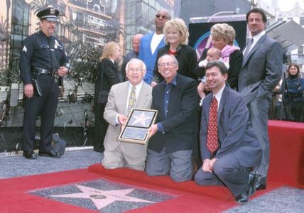 Sylvester Stallone, Angie Dickinson, Carl Weathers, Johnny Grant, and Irwin Winkler