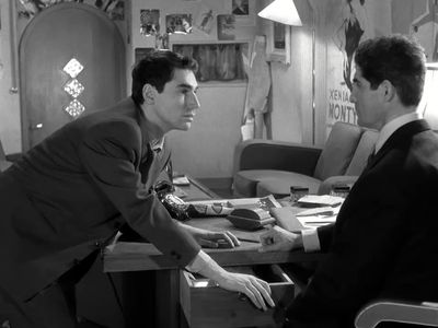 Robert Hossein and Marcel Lupovici in Rififi (1955)