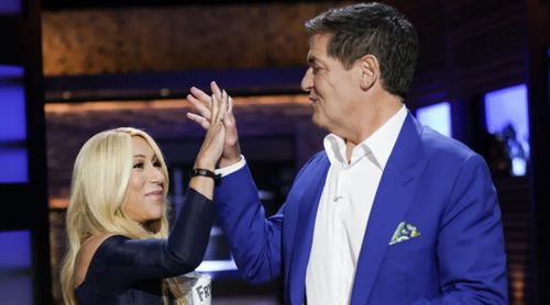Sharks Lori Greiner and Mark Cuban High 5 Deal