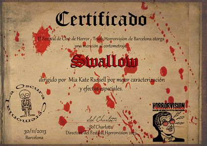 SWALLOW writen & Directed - Mia'kateRussell. Produced - Justin Dix. Starring - Kevin Dee - Jay Bowen - Lulu McClatchy