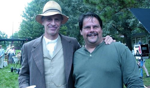 Keith Carradine and Anthony Rodriguez on set of 