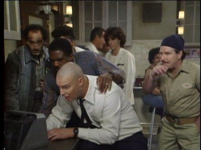 Mike Finneran, Richard Moll, Charles Robinson, and William Utay in Night Court (1984)