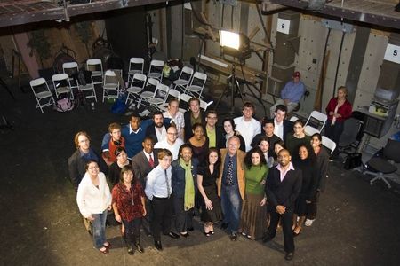 Eliezer Ortiz (1st right) and his classmates from the UCLA MFA's Acting For The Camera class with Sir Anthony Hopkins (3