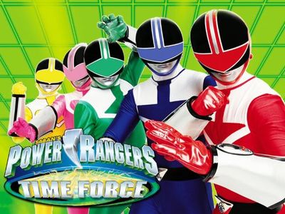 Erin Cahill, Michael Copon, Jason Faunt, Kevin Kleinberg, and Deborah Estelle Philips in Power Rangers Time Force (2001)
