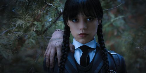 Victor Dorobantu and Jenna Ortega in Wednesday (2022)