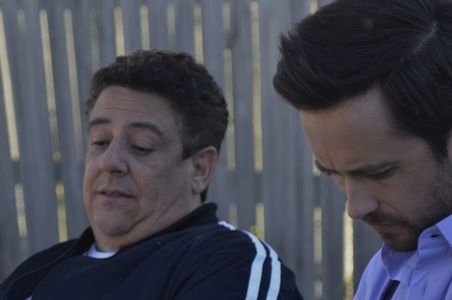 Rich Grosso and Justin Chatwin on the set of 