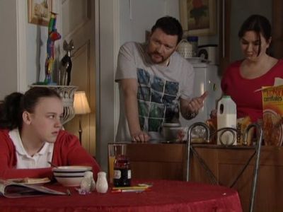 Ian Puleston-Davies, Debbie Rush, and Ellie Leach in Coronation Street (1960)