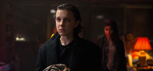 Millie Bobby Brown and Linnea Berthelsen in Stranger Things (2016)