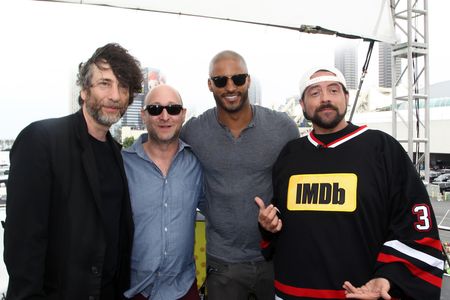 Kevin Smith, Neil Gaiman, Michael Green, and Ricky Whittle at an event for IMDb at San Diego Comic-Con (2016)
