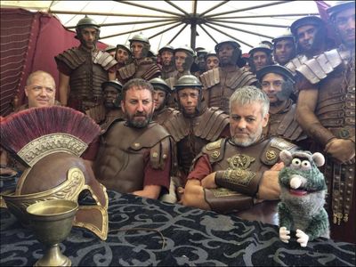 Rupert Graves, Lee Mack, Jamie Demetriou, and Jordan Scowen in Horrible Histories: The Movie - Rotten Romans (2019)