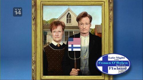 Conan O'Brien and Tarja Halonen in Late Night with Conan O'Brien (1993)