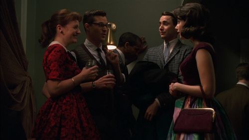 Elisabeth Moss, John Patrick Jordan, Vincent Kartheiser and Alison Brie on MAD MEN