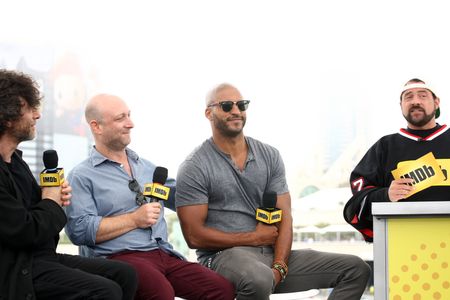 Kevin Smith, Neil Gaiman, Michael Green, and Ricky Whittle at an event for IMDb at San Diego Comic-Con (2016)