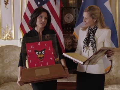 Julia Louis-Dreyfus and Sally Phillips in Veep (2012)