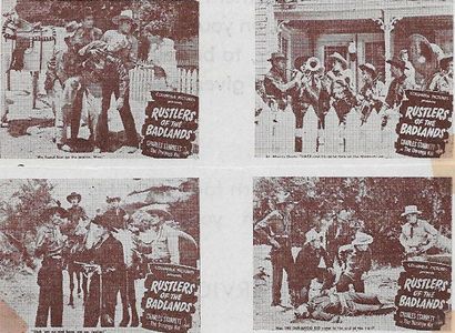 Carla Balenda, Tex Harding, Ted Mapes, Charles Starrett, Dub Taylor, and Al Trace in Rustlers of the Badlands (1945)