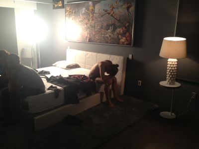 Dillon Tucker on the set of 