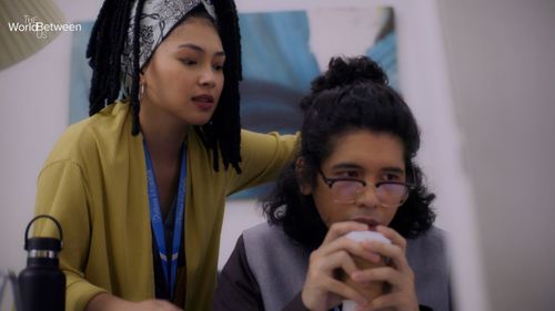Donn Boco and Erin Ocampo in The World Between Us (2021)