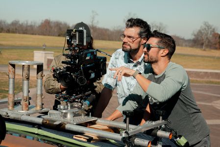 On the set of “Unsung Hero” (2023) with director Joel Smallbone.
