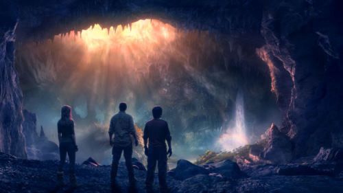 Brendan Fraser, Josh Hutcherson, and Aníta Briem in Journey to the Center of the Earth (2008)