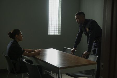 Alyssa Diaz and Titus Makin Jr. in The Rookie (2018)