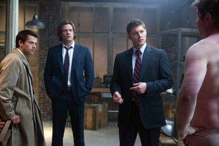Jensen Ackles, Misha Collins, Lex Medlin, and Jared Padalecki in Supernatural (2005)