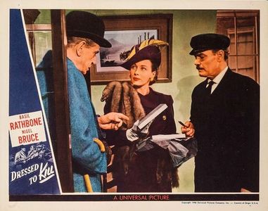 Harry Cording, Patricia Morison, and Frederick Worlock in Dressed to Kill (1946)