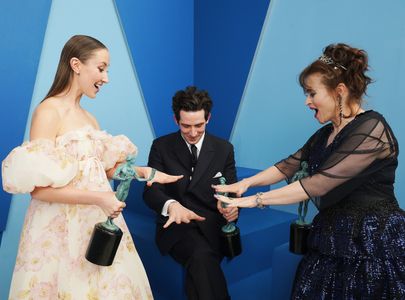 Helena Bonham Carter, Josh O'Connor, and Erin Doherty