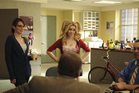 Tina Fey, Judah Friedlander, John Lutz, and Cristin Milioti in 30 Rock (2006)