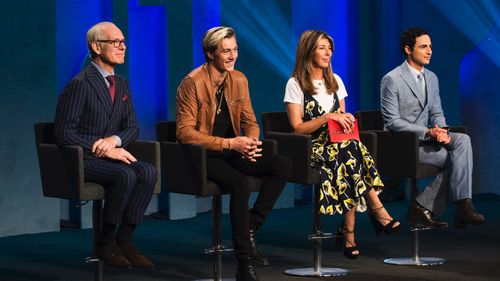 Zac Posen, Nina Garcia, Tim Gunn, and Lucky Blue Smith in Project Runway (2004)