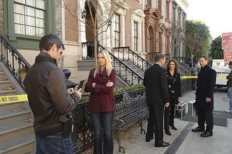 Gary Sinise, D.B. Sweeney, Melina Kanakaredes, Eddie Cahill, and Sophie Sinise in CSI: NY (2004)