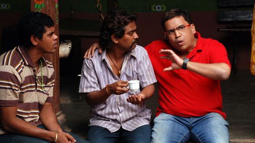 Nikhil Ratnaparkhi, Pandharinath Kamble, and Siddarth Jadhav in Superstar (2011)